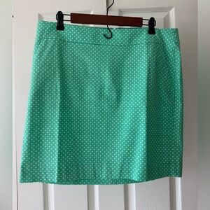 LAST CHANCE - Ann Taylor Madison skirt, size 12, mint polka dot